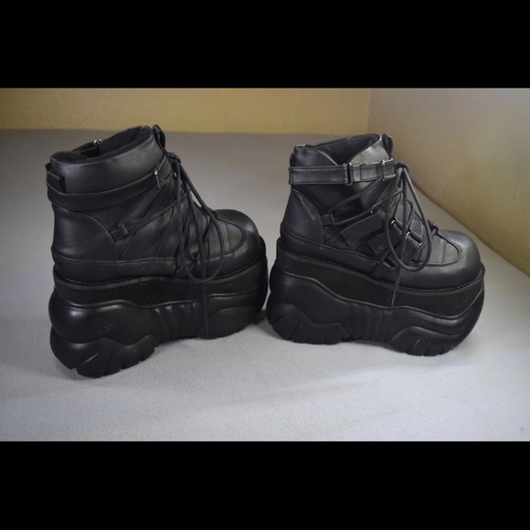 DEMONIA Men's 4" Platform Ankle Boot w/ Hook N' Loop Straps Shoes BOXER-13 Mens7 - Picture 5 of 8